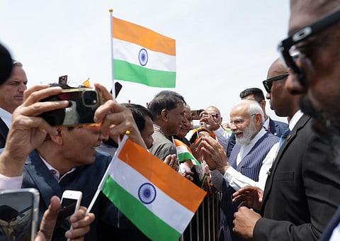 அமெரிக்கா சென்றடைந்தார் பிரதமர் மோடி - இந்திய வம்சாவளியினர் உற்சாக வரவேற்பு