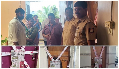 தாம்பரம் அருகே தனியார் அடுக்குமாடி குடியிருப்பில் விதிகளை மீறி கட்டப்பட்ட அறைகளுக்கு சிஎம்டிஏ அதிகாரிகள் சீல் வைத்தனர்