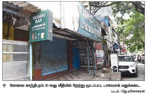 கோவை, திருப்பூர், நீலகிரியில் மூடப்பட்ட 47 டாஸ்மாக் மதுக் கடைகளின் விவரம்