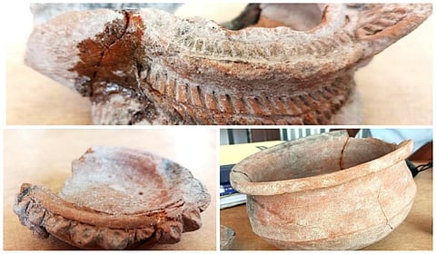 வெம்பக்கோட்டை அகழாய்வில் சுடுமண் பானை ஓடுகள், அகல் விளக்குகள் கண்டெடுக்கப்பட்டன