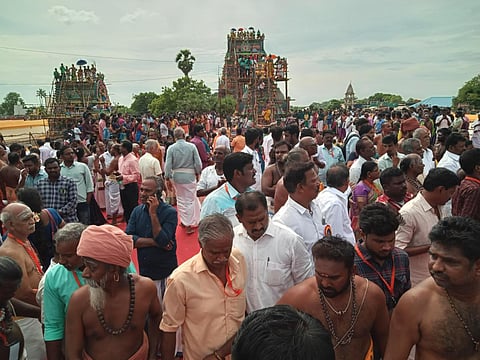 தஞ்சாவூர் | திருப்பனந்தாள் அருணஜடேஸ்வரர் கோயில் மகா கும்பாபிஷேகம்: ஆதீனங்கள் பங்கேற்பு