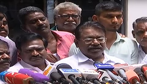 சென்னையில் செய்தியாளர்களைச் சந்தித்த திமுக செய்தித் தொடர்பு தலைவர் டி.கே.எஸ்.இளங்கோவன்