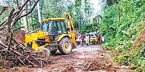 கூடலூர், பந்தலூரில் பருவமழை தீவிரம்: தமிழக - கேரள வழித்தடத்தில் போக்குவரத்து பாதிப்பு