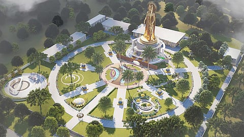 ஆந்திராவில் 108 அடி உயர  பஞ்சலோக ஸ்ரீராமர் சிலை - மத்திய அமைச்சர் அமித் ஷா அடிக்கல்