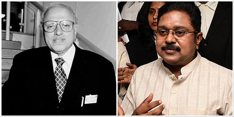 இடது: எம்.எஸ்.சுவாமிநாதன் | வலது: டிடிவி தினகரன்