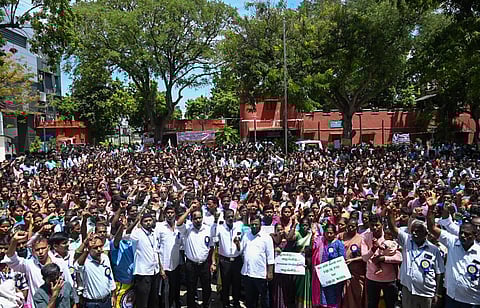 டிபிஐ வளாகத்தில் தொடர் உண்ணாவிரதப் போராட்டம் | கோப்புப் படம்: எஸ்.சத்தியசீலன்