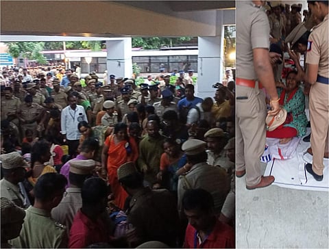 சென்னையில் கைதான ஆசிரியர்கள் போராட்டத்தை கைவிட மறுப்பு - ‘சமுதாயக் கூடங்களில் அடிப்படை வசதியின்றி அவதி’