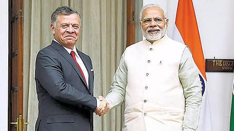 ஜோர்டான் மன்னர் 2-ம் அப்துல்லா, பிரதமர் நரேந்திர மோடி