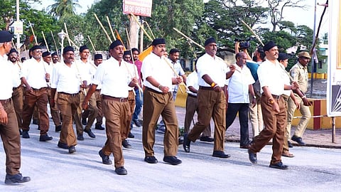 ஆர்எஸ்எஸ் பேரணியில் பங்கேற்ற புதுச்சேரி அமைச்சர் நமச்சிவாயம்
