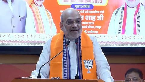 ராய்ப்பூரில் செய்தியாளர்களிடம் பேசிய மத்திய அமைச்சர் அமித் ஷா