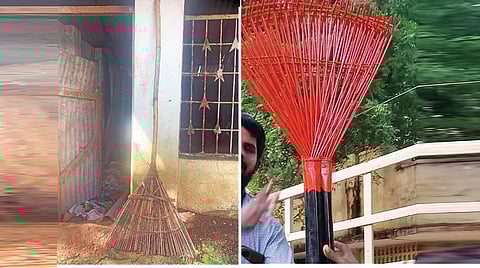 வழக்கமான மூங்கில் படல். (அடுத்தபடம்) கருப்பு - சிகப்பு வண்ணத்தில் பிளாஸ்டிக்கில் வந்துள்ள படல்.