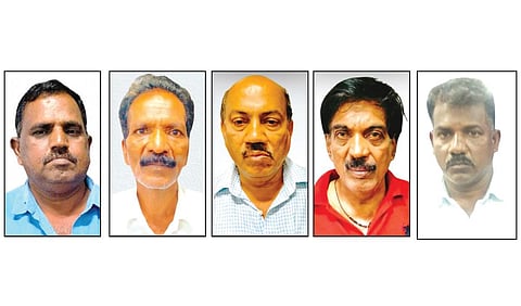 ஆள் மாறாட்டம் மூலம் மூதாட்டியின் ரூ.4 கோடி மதிப்புள்ள நிலத்தை அபகரித்ததாக கைது செய்யப்பட்ட 5 பேர் கும்பல்.