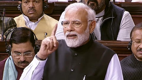 மாநிலங்களவையில் பிரதமர் மோடிக்கு உற்சாக வரவேற்பு