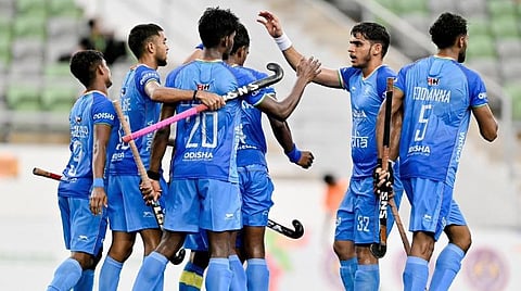 ஜூனியர் உலகக் கோப்பை ஹாக்கி: கால் இறுதி ஆட்டத்தில் நெதர்லாந்தை 4-3 என்ற கோல் கணக்கில் வீழ்த்தியது இந்தியா