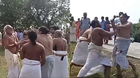 பிரபந்தங்கள் பாடுவது தொடர்பாக காஞ்சியில் இரு பிரிவினர் இடையே மோதல் - வைரல் வீடியோ