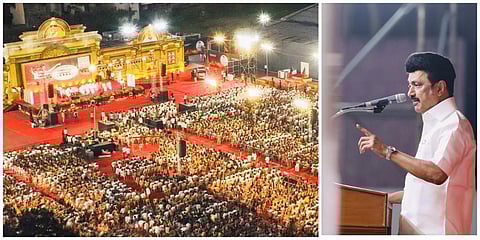 சென்னையில் நடந்த மொழிப்போர் தியாகிகளுக்கான வீரவணக்க நாள் கூட்டத்தில் முதல்வர் ஸ்டாலின் உரையாற்றினார்