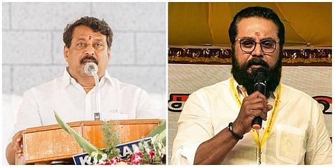 நயினார் நாகேந்திரன் (இடது), சரத்குமார் (வலது)