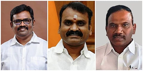 லோகேஷ் தமிழ்ச்செல்வன் (அதிமுக) எல்.முருகன் (பாஜக) ஆ.ராசா (திமுக)