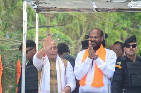 “ஜான்பாண்டியனின் வெற்றி அவசியம்!” - மத்திய அமைச்சர் ராஜ்நாத் சிங் பிரச்சாரம் @ ராஜபாளையம்