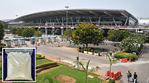 சென்னை விமான நிலையம். (கோப்புப் படம்) உள்படம்: கத்தார் நாட்டின் தலைநகர் தோகாவில் இருந்து கடத்திவரப்பட்ட ரூ.50 கோடி மதிப்பிலான கோக்கைன் போதைப் பொருள்.