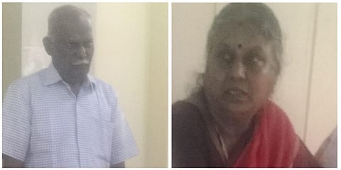 ஓய்வு பெற்ற சார்பதிவாளர் ஜானகிராமன், அவரது மனைவி வசந்தி