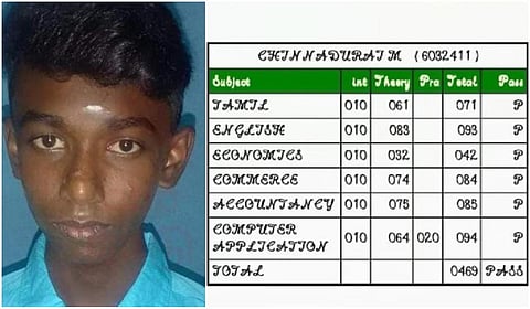 சாதிய வன்கொடுமைக்கு உள்ளான நாங்குநேரி மாணவர் சின்னத்துரை 600-க்கு 469 மதிப்பெண்
