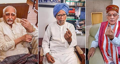 மன்மோகன் சிங், அத்வானி உள்ளிட்ட மூத்த தலைவர்கள் வீட்டிலிருந்தே வாக்களிப்பு