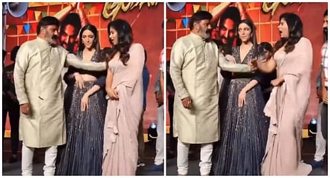 மேடையில் அஞ்சலியை தள்ளினாரா பாலகிருஷ்ணா? - நெட்டிசன்கள் கடும் விமர்சனம்