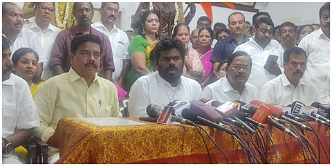 சென்னையில் செய்தியாளர்களைச் சந்தித்த பாஜக மாநிலத் தலைவர் அண்ணாமலை