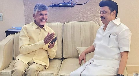 “நல்லுறவை வலுப்படுத்த இணைந்து செயல்படுவோம்” - சந்திரபாபு நாயுடுவுடன் முதல்வர் ஸ்டாலின் சந்திப்பு