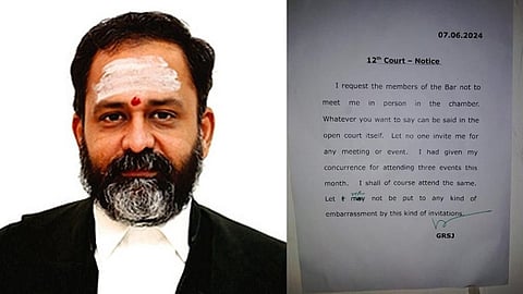 நீதிமன்ற அறையில் வழக்கறிஞர்கள் சந்திக்க வர வேண்டாம்: நீதிபதி ஜி.ஆர்.சுவாமிநாதன்