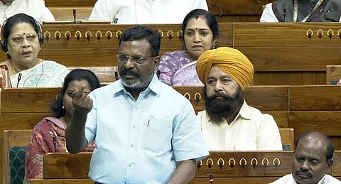 மக்களவையில் திருமாவளவன் பேசிக்கொண்டிருந்தபோது மைக் அணைப்பு: எதிர்க்கட்சிகள் அதிருப்தி