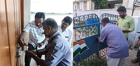 யாருக்கு சொந்தம்? - காங்., தமாகாவினர் மோதலால் பழநி கட்சி அலுவலகத்துக்கு சீல் வைப்பு!