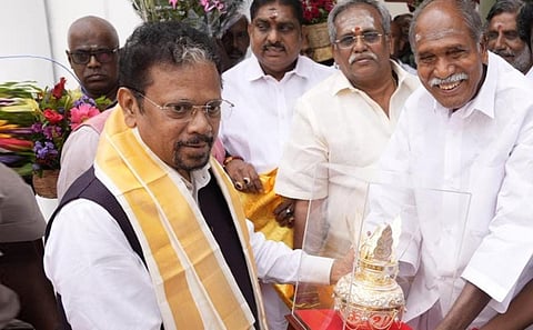 புதுச்சேரி வந்த புதிய ஆளுநர் கைலாஷ்நாதனுக்கு முதல்வர், அமைச்சர்கள் வரவேற்பு