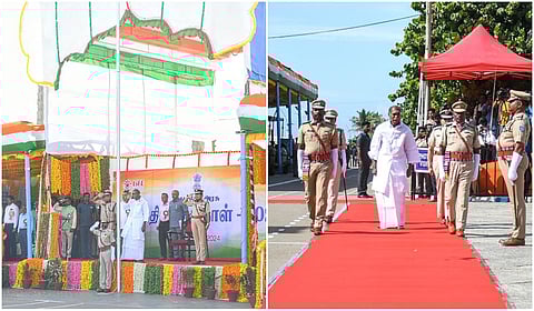 புதுச்சேரியில் சுதந்திர தின விழா கொண்டாட்டம்.