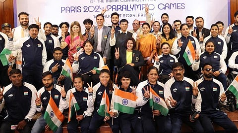 பாரிஸ் பாராலிம்பிக்ஸில் பங்கேற்கும் இந்திய வீரர், வீராங்கனைகள்.