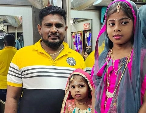 உயிரிழந்த ராஜேஷ், மகள்கள் தர்ஷினா ராணி, பிரணவிகா