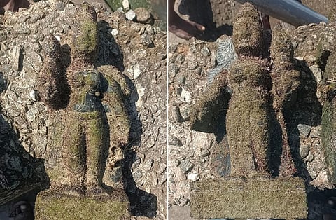 கன்னியாகுமரி முக்கடல் சங்கமத்தை தூர்வாரும்போது கிடைத்த அம்மன் சிலைகள்.