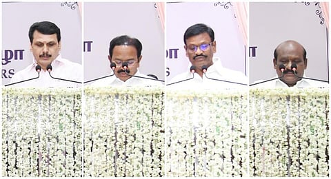 4 புதிய அமைச்சர்கள் பதவியேற்பு: யாருக்கு என்ன துறை?