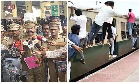 ரயில்வே காவல் துணை கண்காணிப்பாளர்கள் ரமேஷ், கர்ணன்.