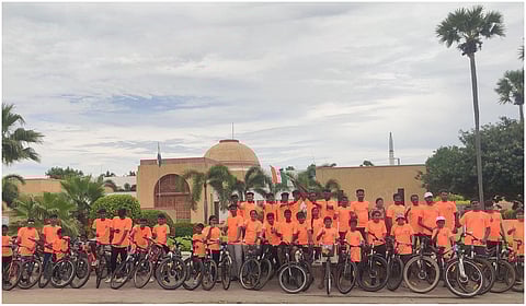 கலாம் பிறந்த நாள்: மதுரை - ராமேசுவரம் இடையேயான விழிப்புணா்வு சைக்கிள் பயணம் நிறைவு