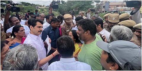 கோவை கதிரவன் கார்டன் பகுதியில் மழையால் பாதிக்கப்பட்ட பகுதிகளில் அமைச்சர் செந்தில்பாலாஜி ஆய்வு செய்தார் |  படங்கள் : ஜெ.மனோகரன். 