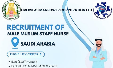 சவுதி அரேபிய அரசு மருத்துவமனைகளில் முஸ்லிம் ஆண் நர்சுகளுக்கு வேலைவாய்ப்பு