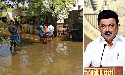 மதுரை ஆனையூர் குடியிருப்பு பகுதியில் தேங்கியுள்ள மழைநீர் | படம்: எஸ்.கிருஷ்ணமூர்த்தி