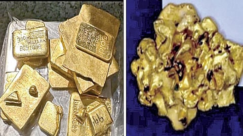 சென்னை விமான நிலையத்தில் கைப்பற்றப்பட்ட தங்க பிஸ்கட், தங்க பசை