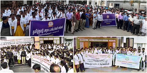 மருத்துவர் பாலாஜி மீதான தாக்குதலைக் கண்டித்து தமிழகம் முழுவதும் மருத்துவர்கள் கண்டன ஆர்ப்பாட்டத்தில் ஈடுபட்டனர் | படங்கள்: ஜெ.மனோகரன் | எஸ்.கிருஷ்ணமூர்த்தி | நா.தங்கரத்தினம்