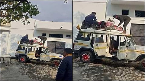 உத்தராகண்ட் மாநிலத்தில் ஆம்புலன்ஸுக்கு பணம் இல்லாததால் தம்பியின் உடலை கார் மேற்கூரையில் கொண்டு சென்ற அக்கா