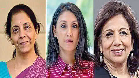 நிர்மலா சீதாராமன், ரோஷினி நாடார், கிரண் மஜும்தார் ஷா