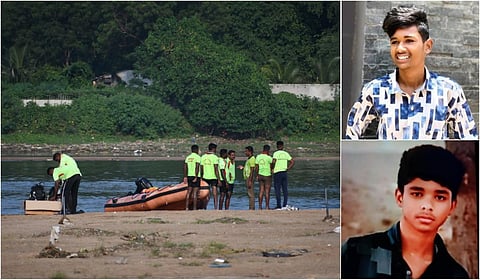 திருச்சி காவிரி ஆற்றில் மூழ்கி பலியான மாணவர்களின் உடலை தேடும் பணியில் ஈடுபட்ட தீயணைப்பு வீரர்கள் |  படங்கள்: ர.செல்வமுத்துகுமார்.