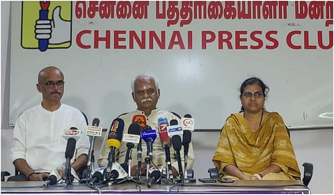 மஹா சிவராத்திரியை முன்னிட்டு தென் கைலாய பக்தி பேரவையைச் சேர்ந்தவர்கள் சென்னையில் செய்தியாளர்களைச் சந்தித்தனர்.